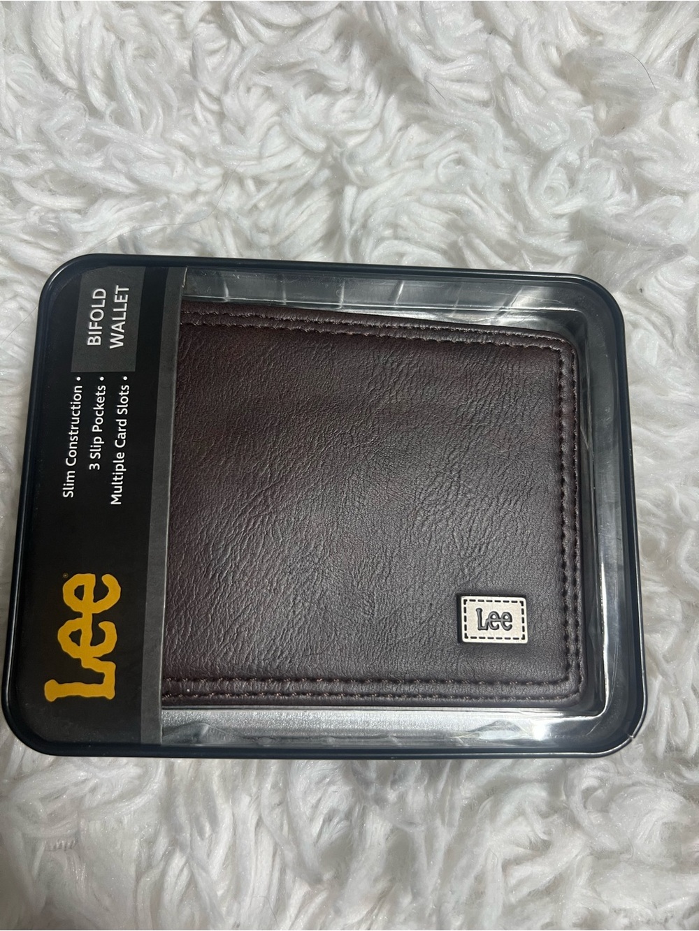 Lee Men's Money Clip Wallet in Dark Brown Leather